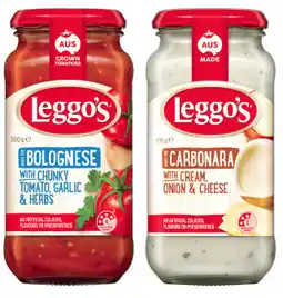 IGA Leggo’s Pasta Sauce 490‑500g Selected Varieties offer