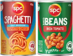 IGA SPC Baked Beans or Spaghetti 420‑425g Selected Varieties offer