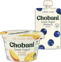 IGA Chobani Greek Yogurt Pot 160g or Pouch 140g Selected Varieties offer