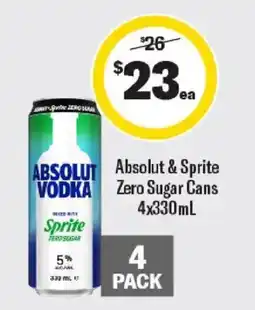 Liquorland Absolut & Sprite Zero Sugar Cans offer