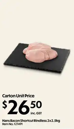 C-Store Distribution Hans Bacon Shortcut Rindless offer