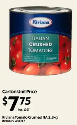 C-Store Distribution Riviana Tomato Crushed ITA offer