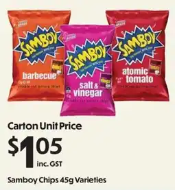 Campbells Wholesale Samboy Chips 45g Varieties offer