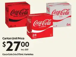 Campbells Wholesale Coca Cola 24x375mL Varieties offer