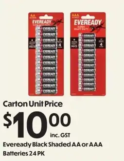 Campbells Wholesale Eveready Black Shaded AA or AAA Batteries offer