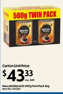 Campbells Wholesale Nescafe Blend43 offer