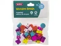 Officeworks Kadink Wooden Beads Shapes 40 Pack offer