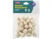 Officeworks Kadink Wooden Beads Round 50gm offer