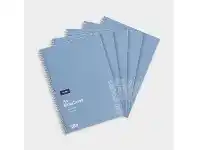 Officeworks J.Burrows A4 Spiral Notebook 120 Pages 5 Pack offer