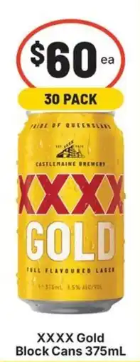 IGA Liquor XXXX Gold Block Cans offer