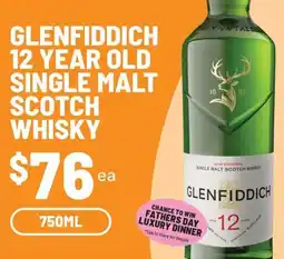IGA Liquor Glenfiddich 12 Year Old Single Malt Scotch Whisky offer