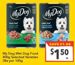 Supa Valu My Dog Wet Dog Food 400g Selected Varieties offer