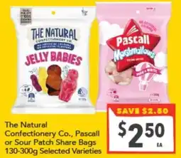 Supa Valu The Natural Confectionery Co., Pascall or Sour Patch Share Bags offer