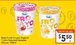 Supa Valu Bulla FroYo Frozen Yoghurt offer