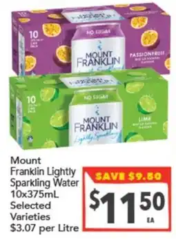 Supa Valu Mount Franklin Lightly Sparkling Water Selected Varieties offer