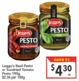 Supa Valu Leggo's Basil Pesto offer