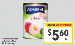 Supa Valu Admiral Lychees in Syrup offer