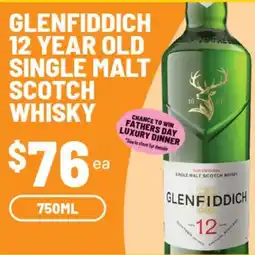 Supa Valu Glenfiddich 12 Year Old Single Malt Scotch Whisky offer