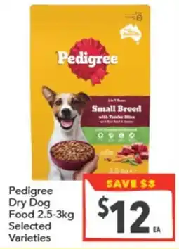 Supa Valu Pedigree Dry Dog Food 2.5-3kg Selected Varieties offer