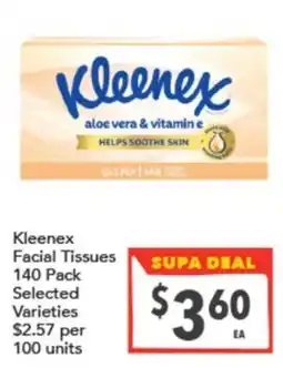 Supa Valu Kleenex Facial Tissues offer