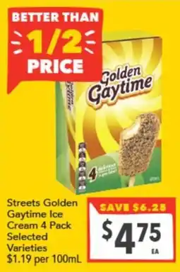 Supa Valu Streets Golden Gaytime Ice Cream 4 Pack Selected Varieties offer