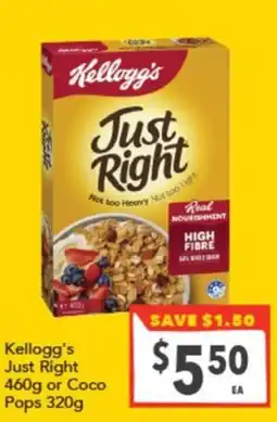 Supa Valu Kellogg's Just Right offer