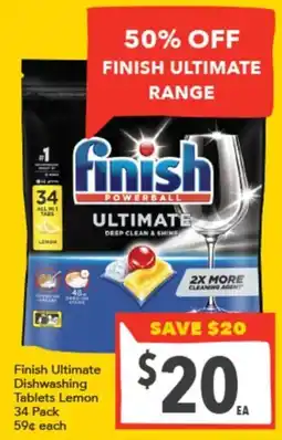 Supa Valu Finish Ultimate Dishwashing Tablets Lemon offer