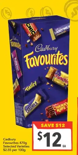 Supa Valu Cadbury Favourites Selected Varieties offer