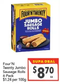 Supa Valu Four'n Twenty Jumbo Sausage Rolls offer