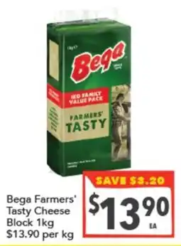 Supa Valu Bega Farmers' Tasty Cheese Block offer