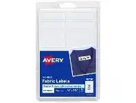 Officeworks Avery 18UP No-iron Fabric Labels 43 x 13mm 3 Sheets offer
