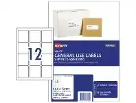 Officeworks Avery 12UP General Use Labels White 100 Sheet offer