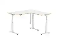 Officeworks Stilford S2 Electric Corner Workstation 1500mm White/Oak offer