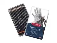 Officeworks Derwent Graphic Sketching Pencils Hard 12 Pack offer