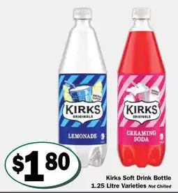 Friendly Grocer Kirks Soft Drink Bottle Varieties offer