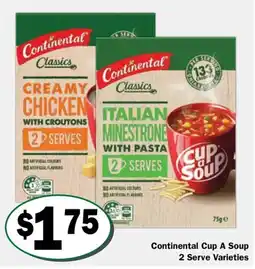 Friendly Grocer Continental Cup A Soup 2 Serve Varieties offer