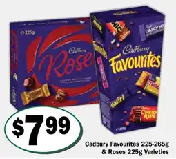Friendly Grocer Cadbury Favourites & Roses Varieties offer