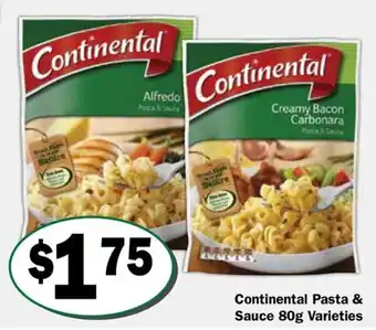Continental Pasta & Sauce Varieties