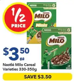 Ritchies Nestlé Milo Cereal Varieties offer