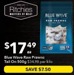 Ritchies Blue Wave Raw Prawns Tail On offer