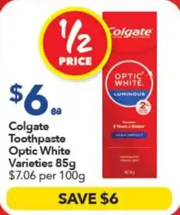 Ritchies Colgate Toothpaste Optic White Varieties offer