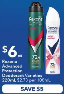 Ritchies Rexona Advanced Protection Deodorant Varieties offer