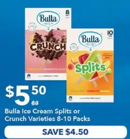 Ritchies Bulla Ice Cream Splits or Crunch Varieties offer
