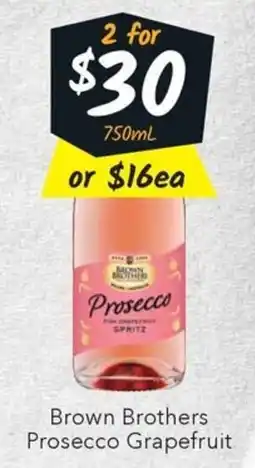 Ritchies Brown Brothers Prosecco Grapefruit offer