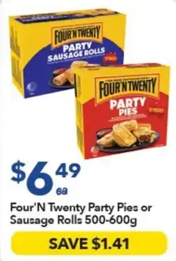 Ritchies Four'n Twenty Party Pies or Sausage Rolls offer