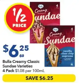 Ritchies Bulla Creamy Classic Sundae Varieties offer