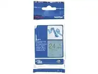 Officeworks Brother TZe-RL54 Ribbon Tape 24mm x 4m Gold on Light Blue offer