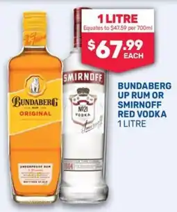 Bottlemart Bundaberg Up Rum or Smirnoff Red Vodka offer