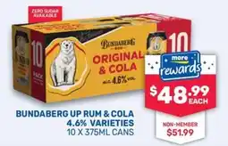 Bottlemart Bundaberg Up Rum & Cola 4.6% Varieties offer