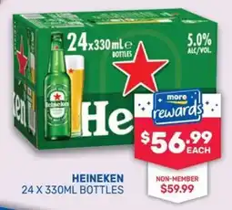 Bottlemart Heineken 24 x 330ml bottles offer